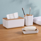 Lifestyle Traders 3 Piece Bamboo Bathroom Essential Set