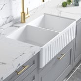 Otti Australia Boston 840mm Double Ceramic Farmhouse Sink