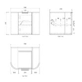 Otti Australia Bondi 600mm Wall Hung Single Vanity with Pure White Countertop