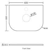 Otti Australia Bondi 600mm Wall Hung Single Vanity with Pure White Countertop