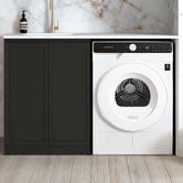 Otti Australia Hampshire Matte Black Laundry Cabinet with 1300mm Extended Countertop &amp; Sink