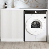 Otti Australia Bondi Carrara Marble Laundry Cabinet with 1300mm Extended Countertop &amp; Sink