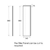 Otti Australia Black Oak 880mm Cabinet Filler
