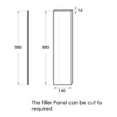 Otti Australia White Polyurethane 880mm Cabinet Filler