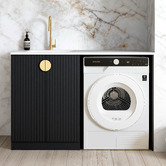 Otti Australia Marlo Matte Black Laundry Cabinet with 1300mm Extended Carrara Countertop &amp; Sink
