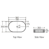 Otti Australia Kensington 580mm Gloss White Oval Ceramic Basin