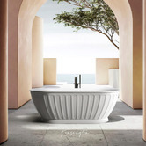 Otti Australia Kensington Fan White Acrylic Bath with Overflow