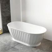 Otti Australia Kensington Fan White Acrylic Bath with Overflow