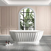 Otti Australia Kensington Fan White Acrylic Bath with Overflow