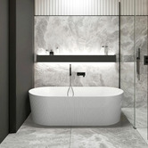 Otti Australia Noosa Pin-Flute White Acrylic Bath with Overflow