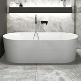 Otti Australia Noosa Pin-Flute White Acrylic Bath with Overflow