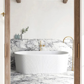 Otti Australia Noosa Pin-Flute White Acrylic Bath with Overflow
