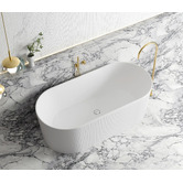 Otti Australia Noosa Pin-Flute White Acrylic Bath with Overflow