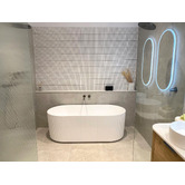 Otti Australia Noosa Pin-Flute White Acrylic Bath with Overflow