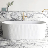Otti Australia Noosa Pin-Flute White Acrylic Bath with Overflow