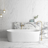 Otti Australia Noosa Pin-Flute White Acrylic Bath with Overflow
