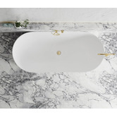 Otti Australia Noosa Pin-Flute White Acrylic Bath with Overflow