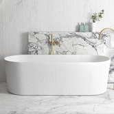 Otti Australia Noosa Pin-Flute White Acrylic Bath with Overflow