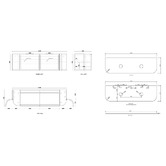 Otti Australia Hampshire 1500mm Wall Hung Double Vanity with Solid Surface Countertop