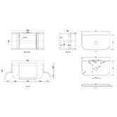 Otti Australia Hampshire 900mm Wall Hung Single Vanity with Acrylic Countertop