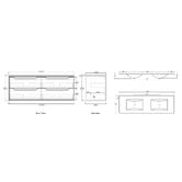 Otti Australia Byron 1500mm Wall Hung Double Vanity with Ceramic Countertop