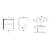 Otti Australia Byron 600mm Wall Hung Vanity &amp; LED Mirror Package