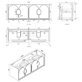 Otti Australia Laguna 1500mm Wall Hung Double Vanity Package with Shaving Cabinet