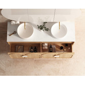 Otti Australia Laguna MKII 1500mm Wall Hung Double Vanity with Solid Surface Countertop