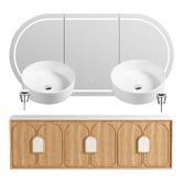 Otti Australia Laguna 1800mm Wall Hung Double Vanity with LED Shaving Cabinet