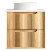 Otti Australia Byron Fluted 600mm Woodland Oak Wall Hung Single Vanity with Countertop