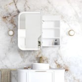 Otti Australia Newport 900mm Matte White LED Mirrored Shaving Cabinet
