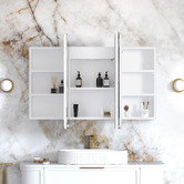 Otti Australia Newport 1200mm Matte White LED Mirrored Shaving Cabinet
