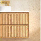 Otti Australia Byron Fluted 1200mm Woodland Oak Wall Hung Single Vanity with Countertop