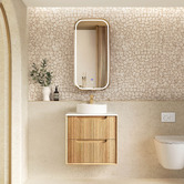 Otti Australia Byron Fluted 600mm Woodland Oak Wall Hung Single Vanity with Countertop