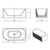 Otti Australia Havana 1500mm Matte White Acrylic Right Hand Corner Bath with Overflow