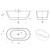 Otti Australia Manolo Acrylic Freestanding Bath with Overflow