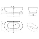 Otti Australia Manolo Acrylic Freestanding Bath with Overflow