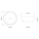 Otti Australia Bronte 365mm Round Ceramic Above Counter Basin