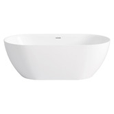 Otti Australia Manolo Gloss White Oval Acrylic Freestanding Bath with Overflow
