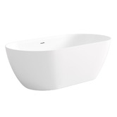 Otti Australia Manolo Gloss White Oval Acrylic Freestanding Bath with Overflow