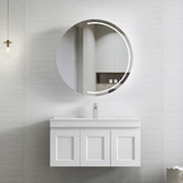 Otti Australia Hampton 900mm Satin White Wall Hung Single Vanity
