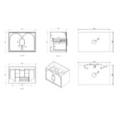 Otti Australia Laguna MKII 750mm Wall Hung Single Vanity with Solid Surface Countertop
