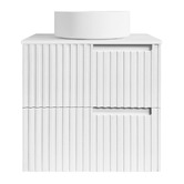 Otti Australia Noosa 600mm Satin White Wall Hung Single Vanity with Solid Surface Countertop