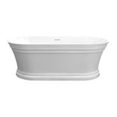 Otti Australia Hampton Gloss White Oval Acrylic Freestanding Bath with Overflow