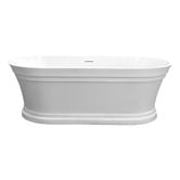 Otti Australia Hampton Gloss White Oval Acrylic Freestanding Bath with Overflow