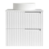 Otti Australia Noosa 600mm Satin White Wall Hung Single Vanity with Solid Surface Countertop