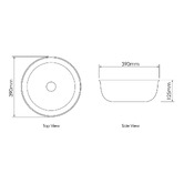 Otti Australia Bronte 390mm Round Ceramic Above Counter Basin