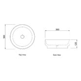 Otti Australia Chloe 360mm Round Ceramic Above Counter Basin