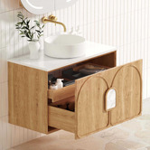 Otti Australia Laguna MKII 900mm Wall Hung Single Vanity with Solid Surface Countertop