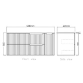 Otti Australia Noosa 1200mm Satin White Wall Hung Single Vanity with Marble Countertop